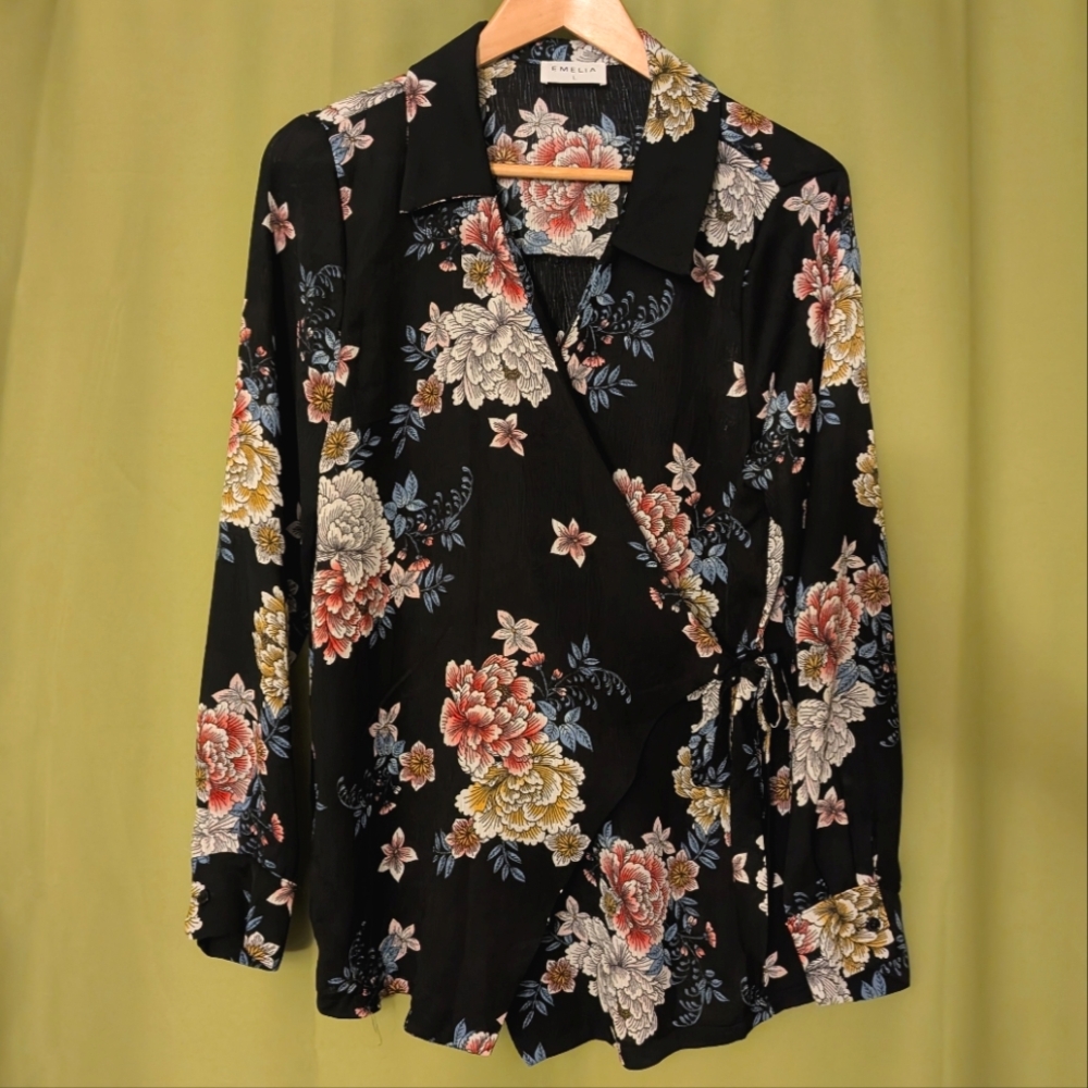 Emelia Floral Wrap Blouse